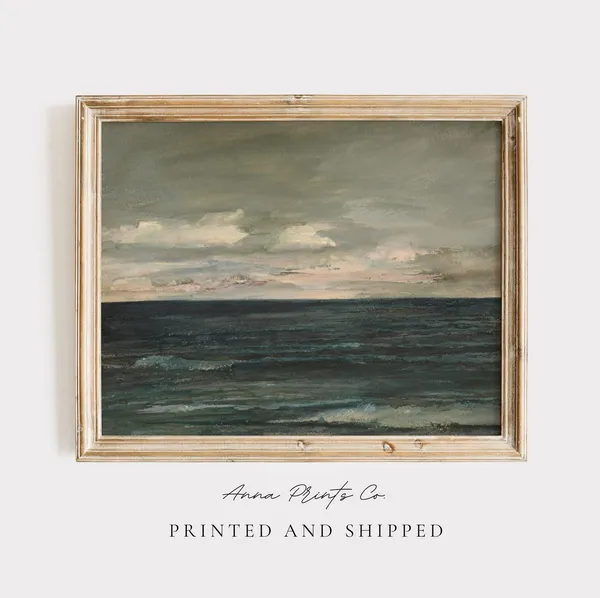 Mailed Gicle Print Seascape Cottage Wall Art Poster