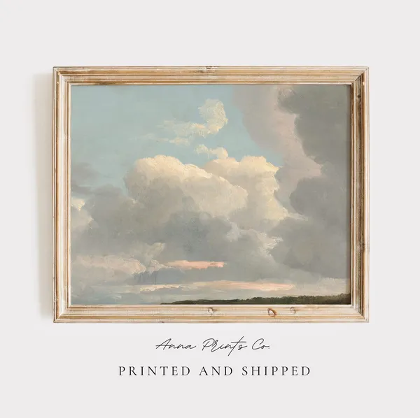 Antique Cloud Study Art Print, Light Academia
