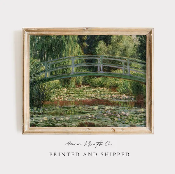 Claude Monet Water Lily Painting, Victorian Decor Art Print