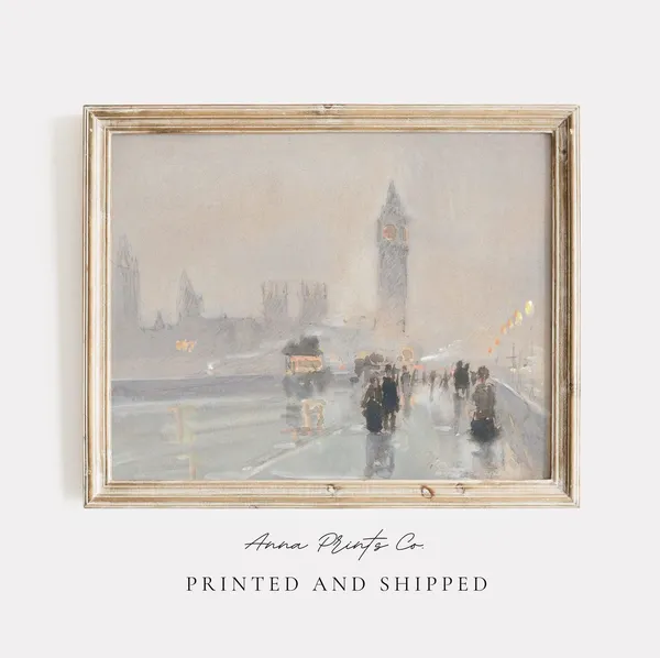 Big Ben Vintage London Cityscape Art Print