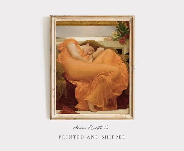 Flaming June by Frederic Leighton, Vintage Art Print