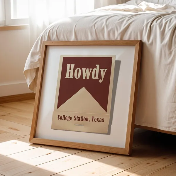 College Station Vintage Style Travel Poster, Texas