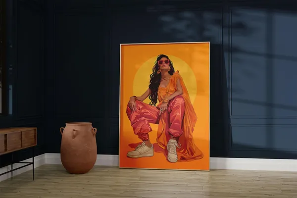 Modern Desi Woman Art Pop Print Poster