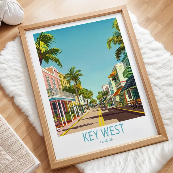 Key West Florida Travel Poster, Florida Art Print