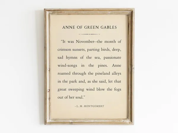 Anne Of Green Gables November Quote Art Print