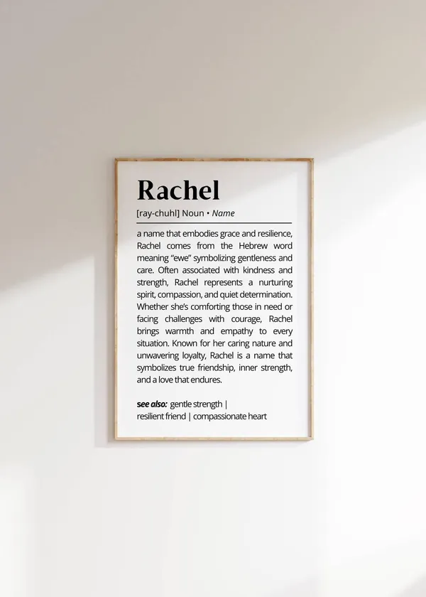 Rachel Name Definition Personalized Minimalist Art Print
