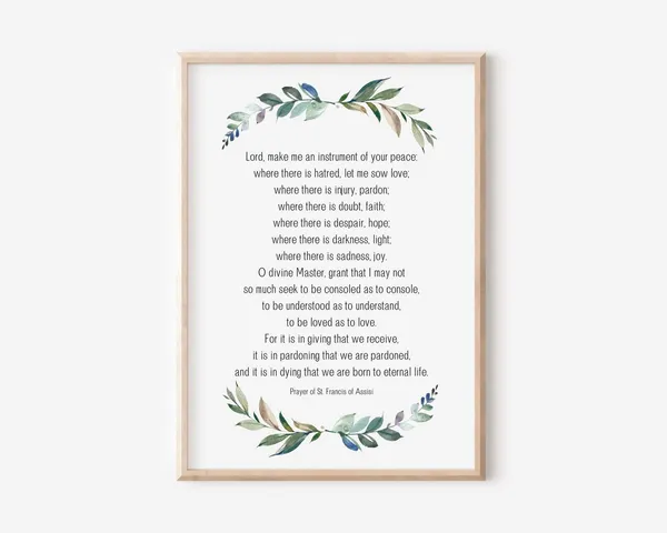 Prayer Of St Francis Assisi Inspirational Art Print