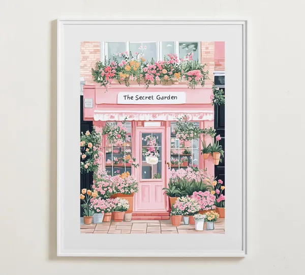 Flower Shop 1950s Aesthetic Poster, Floral Garden