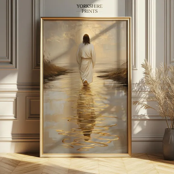 Jesus Walking On Water Modern Religious Art Print