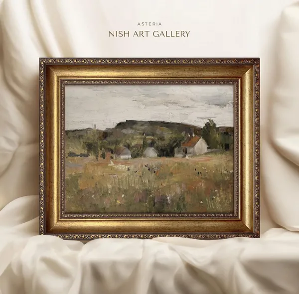 Vintage Gold Frame Spring Landscape Art Print