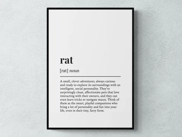 Rat Funny Definition, Pet Humor Poster Print