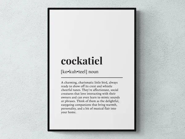 Cockatiel Funny Definition Pet Gift Art Print