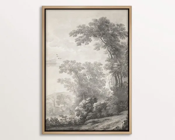 Tree Drawing Print, Black and White Vintage Nature Decor