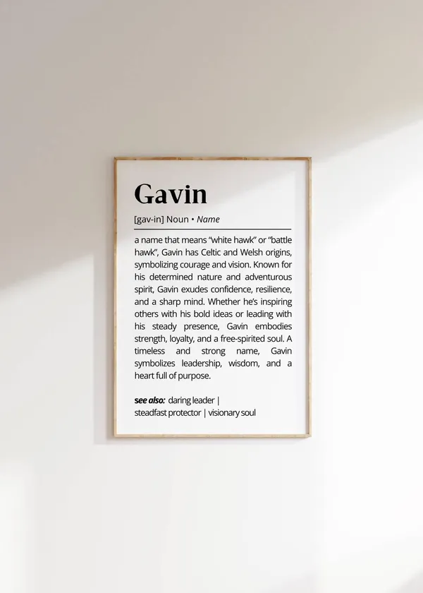 Gavin Name Meaning Typography Home Artwork