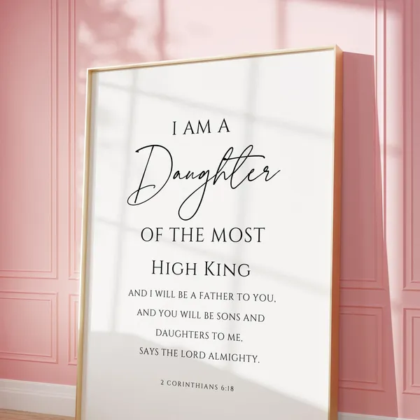 I Am The Daughter Of A King Girl Nursery Art Print