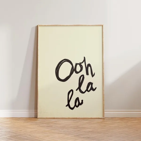 Mid Century Modern French Restroom Wall Art Print