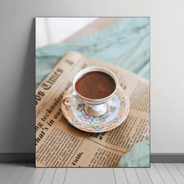 Vintage Inspired Coffee Cup Art Print, Floral China