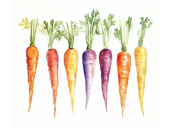 Carrot Watercolor Print, Kitchen Wall Decor