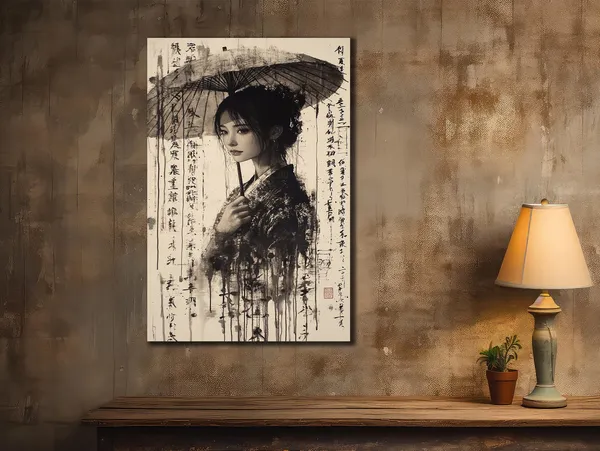 Geisha Japanese Woman, Traditional Wall Art Print