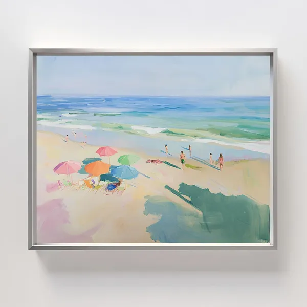 Beach Day Vibrant Coastal Summer Scene Art Print