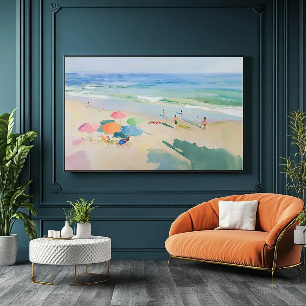 Beach Day Vibrant Coastal Summer Scene Art Print - Image 4
