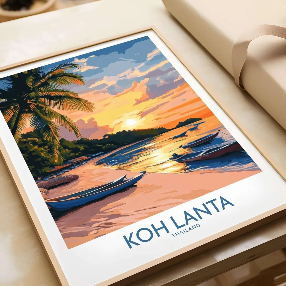 Koh Lanta Travel Poster, Thailand Art Print