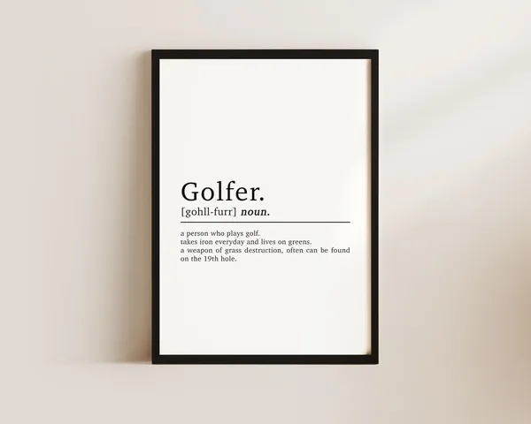 Golfer Definition Poster, Golf Gifts for Men and Brothers