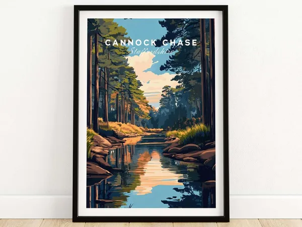 Cannock Chase Art Print, Staffordshire Travel Poster