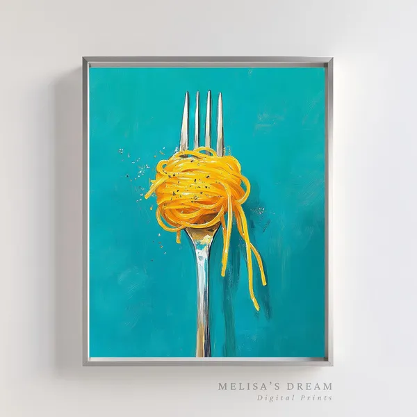 Retro Pasta Spaghetti Kitchen Humor Poster Print