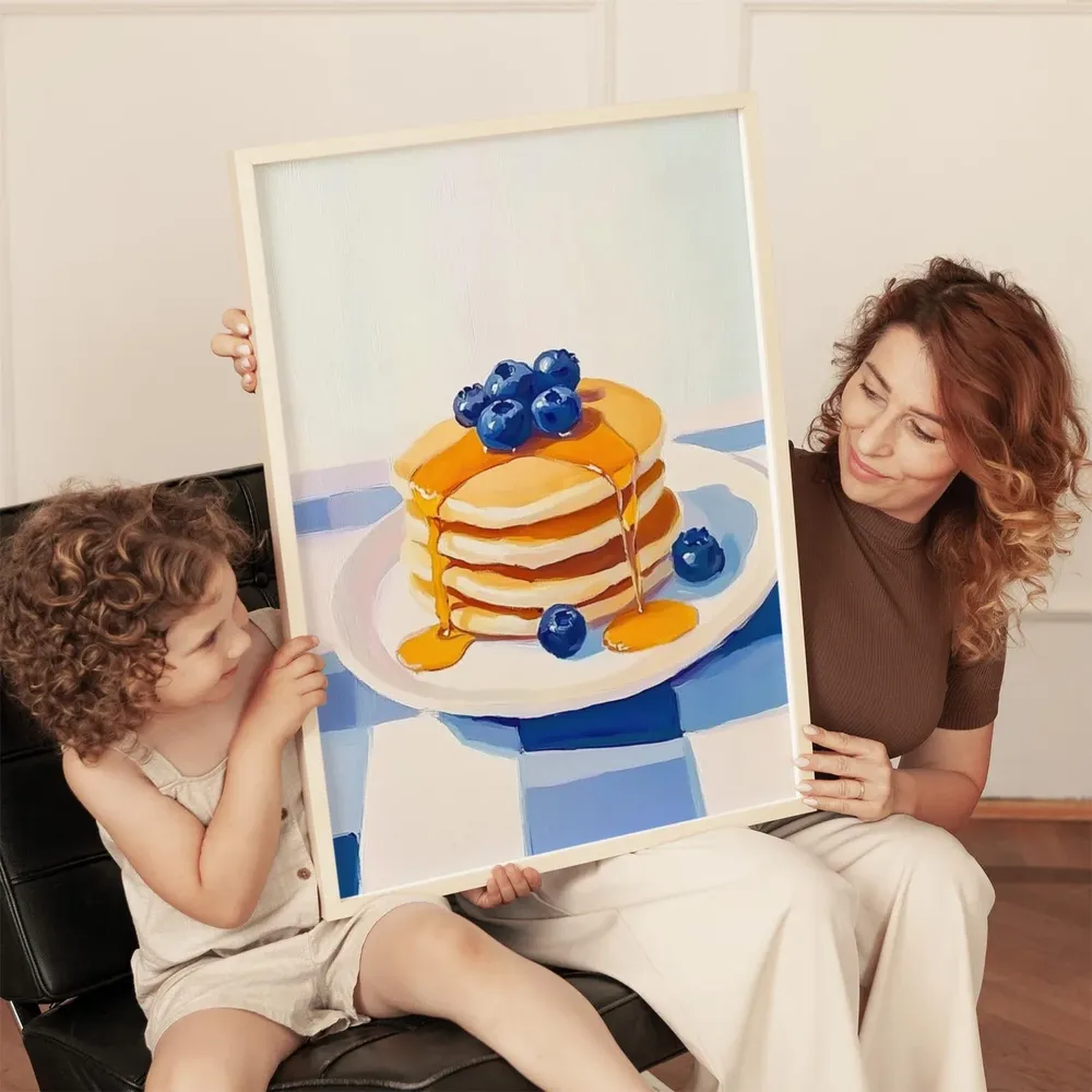 Blueberry Pancakes Art Print, Bright Kitchen Decor - Image 5