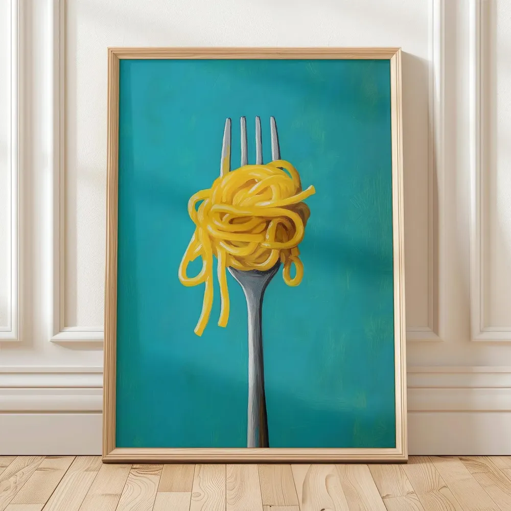 Colorful Pasta Art Print, Bright Kitchen Decor