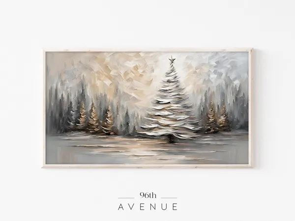 Christmas Tree Oil-Painting Style Art Print