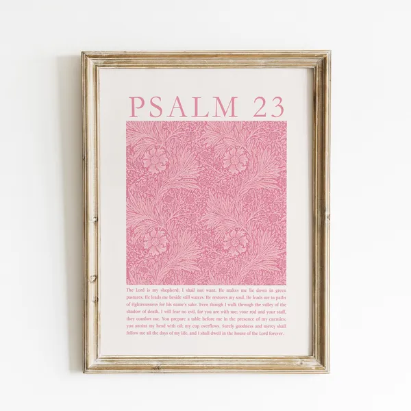 Psalm 23 William Morris Art Print, Christian Decor