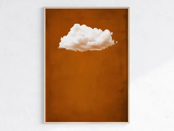 Rusty Copper Cloud Abstract Vintage Wall Art Print