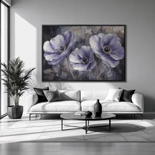 Purple Wildflowers Abstract Floral Poster Print