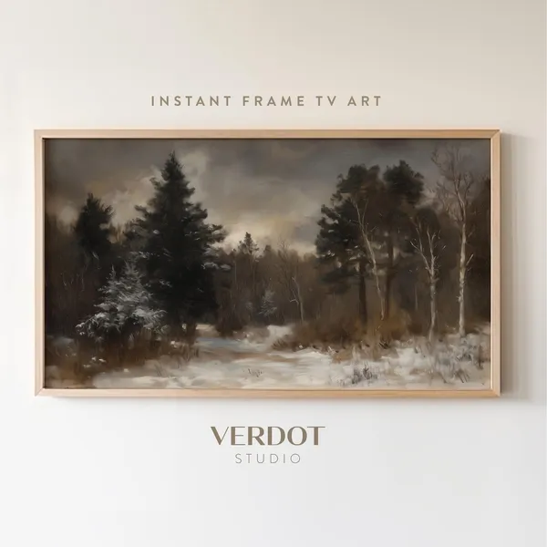 Vintage Northern Winter Landscape Art Print