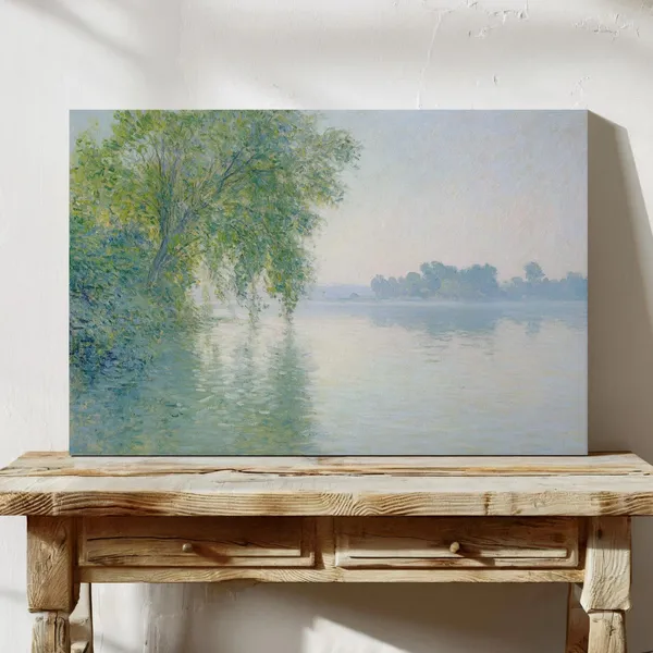 Serene Lakeside Landscape Poster, Tranquil Nature Scene