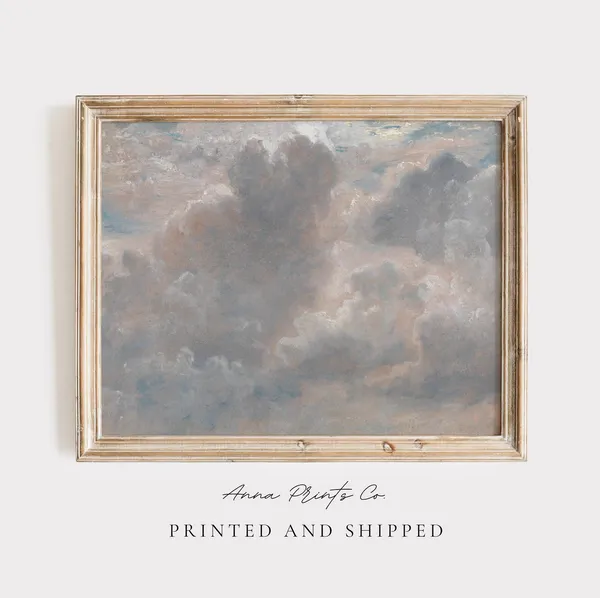 Vintage Cloud Study Sunset Sky Artwork Poster Print