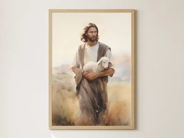 Jesus With Lamb, The Good Shepherd Art Print