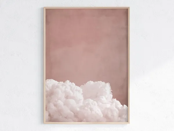 Dusty Rose Cloud Minimalist Pastel Pink Art Print