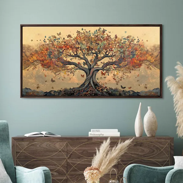 Tree Of Life Art Print, Earth Toned Foliage Design