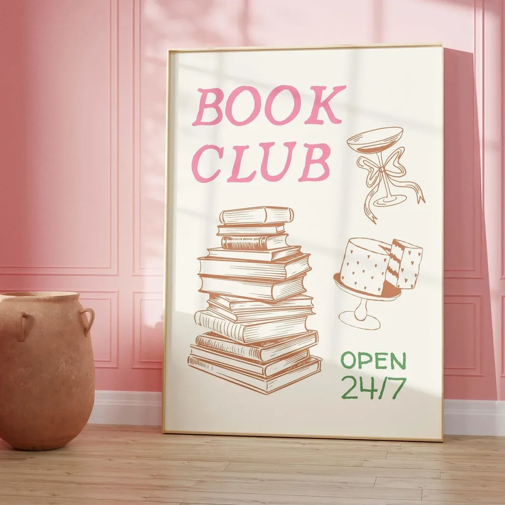 Book Club - Trendy Reading Art