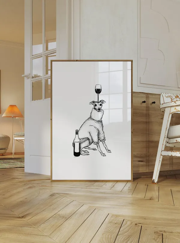 Whippet Whippet Contemporary Travel Poster