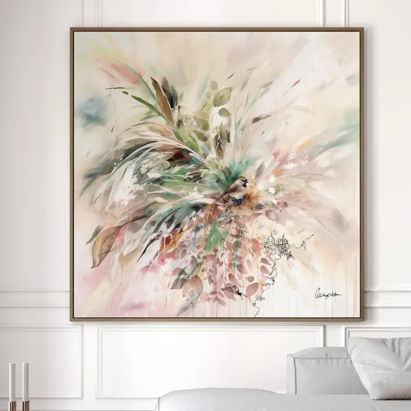 Soft Pastel Abstract Tropical Boho Japandi Art Print