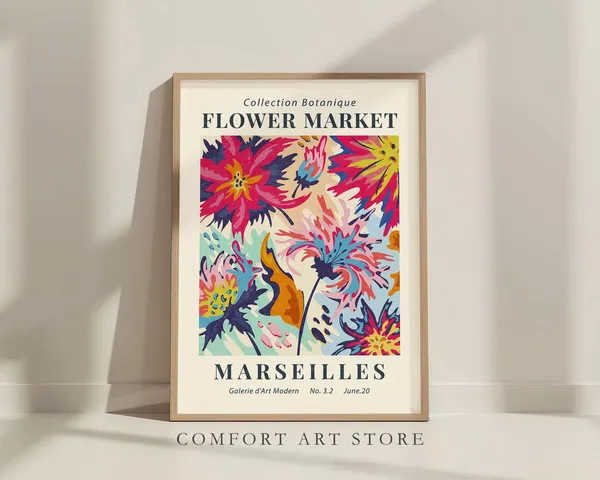 Flower Market Botanical Exhibition Poster Art Print
