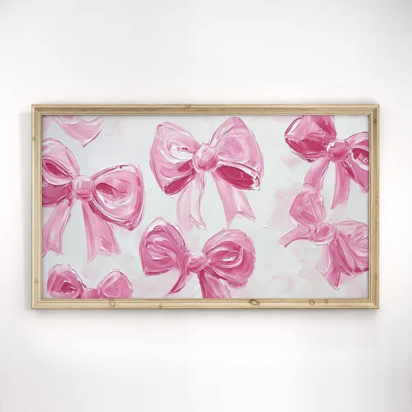 Pink Bows Valentine's Day Vintage Spring Art Print