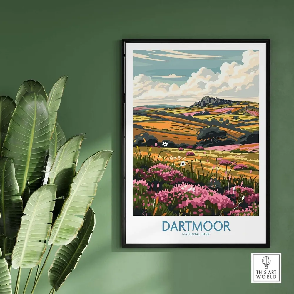 Dartmoor Travel Poster, England Nature Art - Image 2