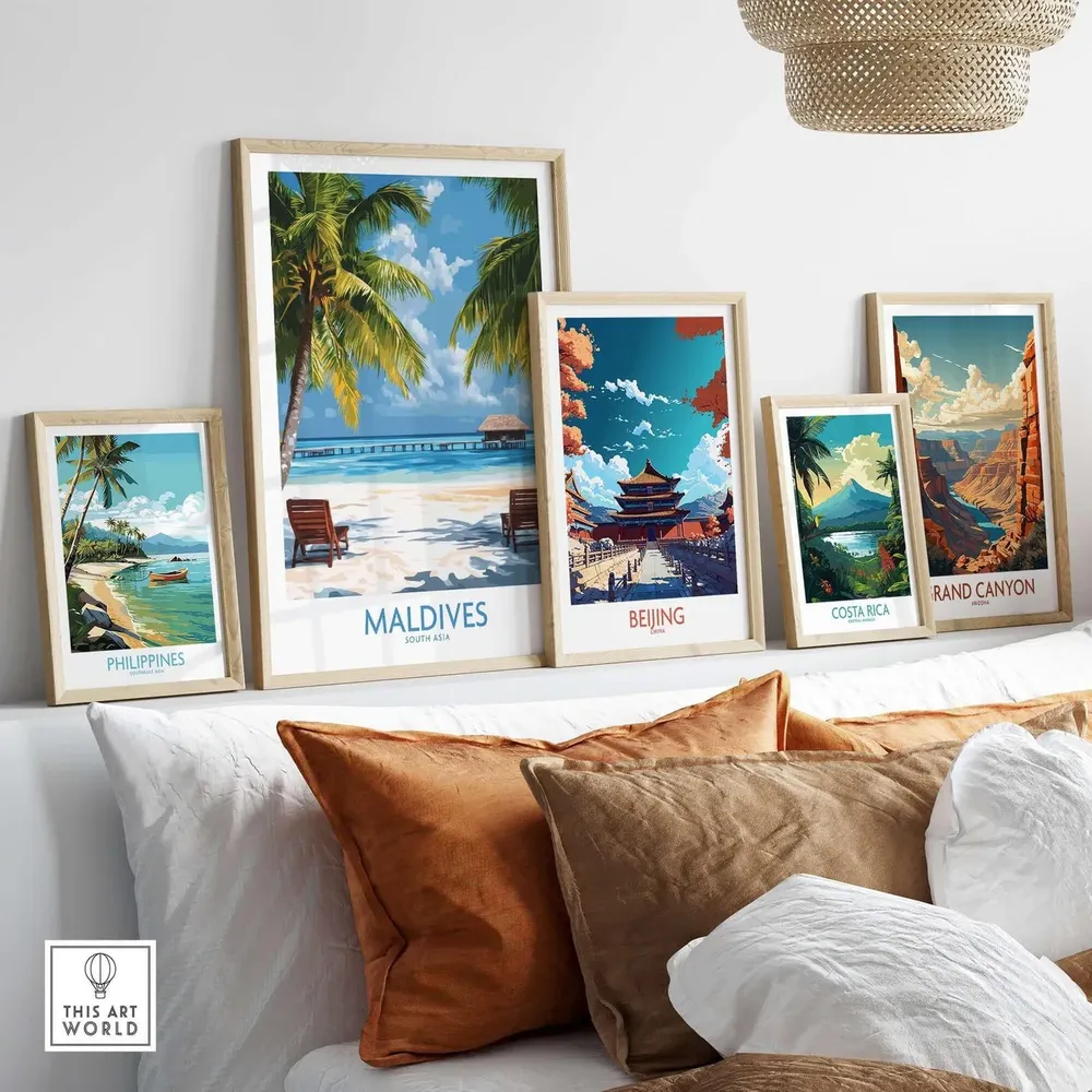Maldives Travel Poster, Beach Wall Art - Image 3