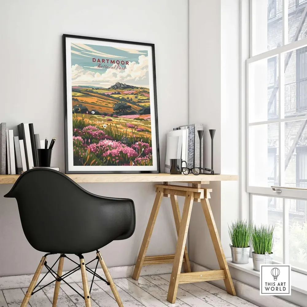 Dartmoor Travel Poster, Home Office Decor - Image 4