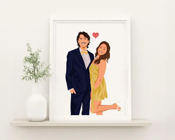Custom Couple Portrait, Valentine's Day Art Print